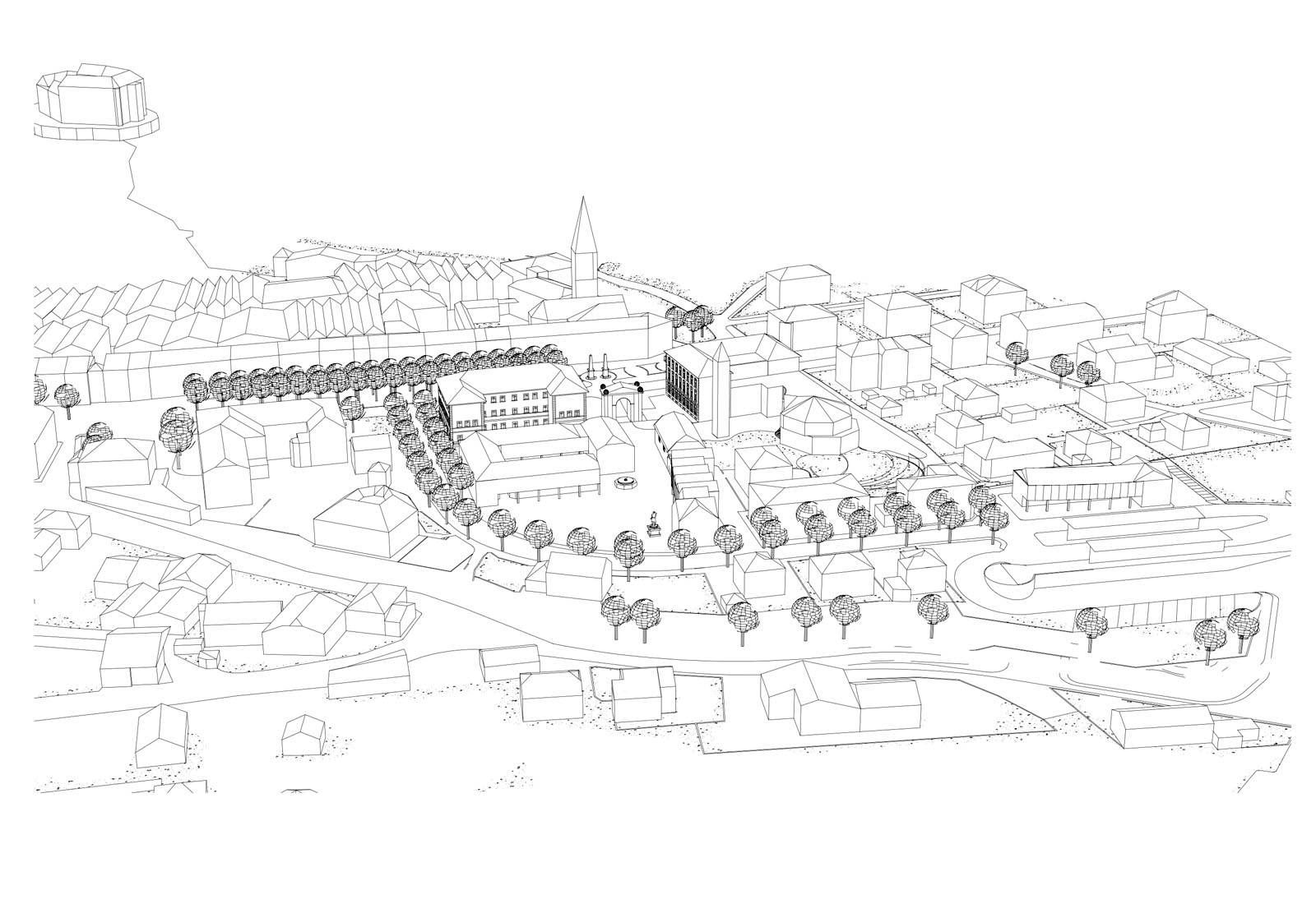 Bus station area in Brunico - View from the north