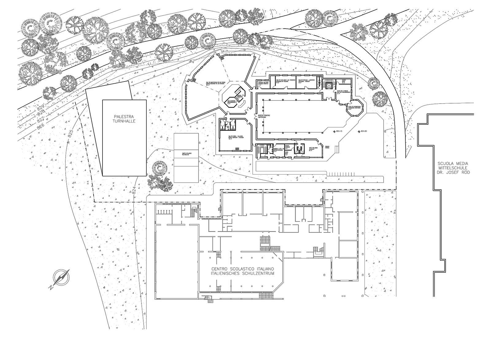 Youth center in Brunico - Ground floor plan