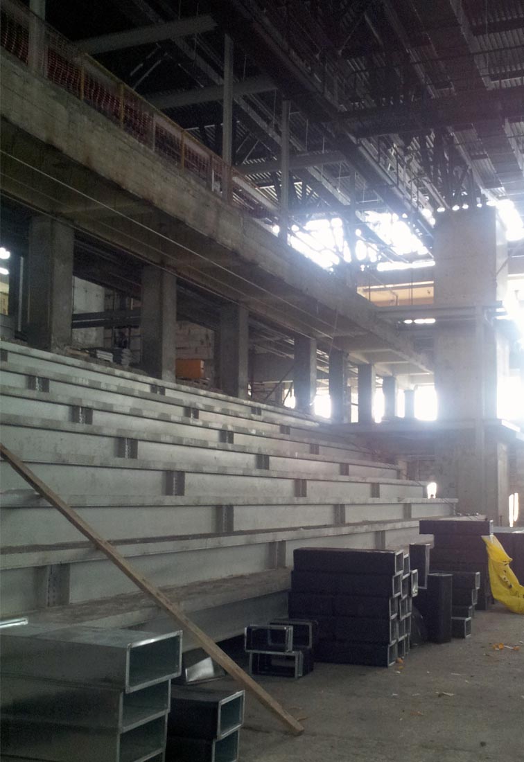 Baku sport hall - Costruzione della tribuna nord