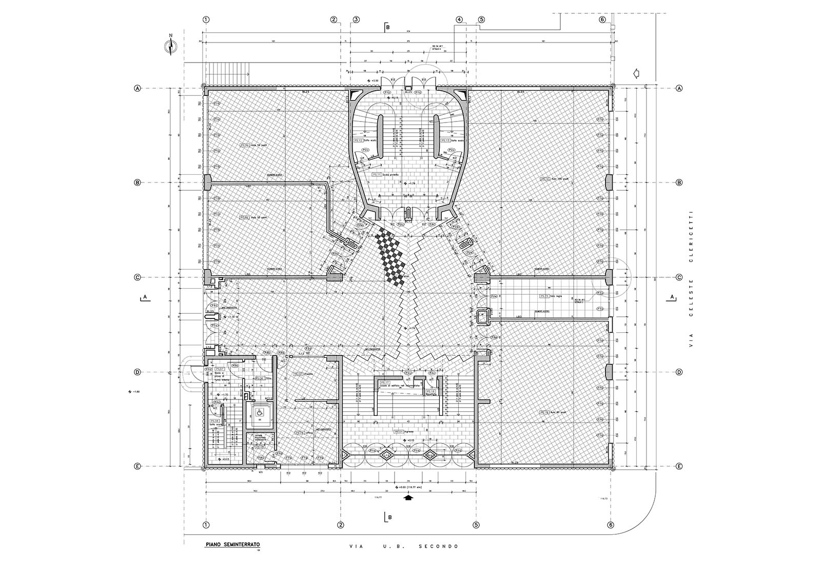 Building 25 Politecnico di Milano - Basement floor plan