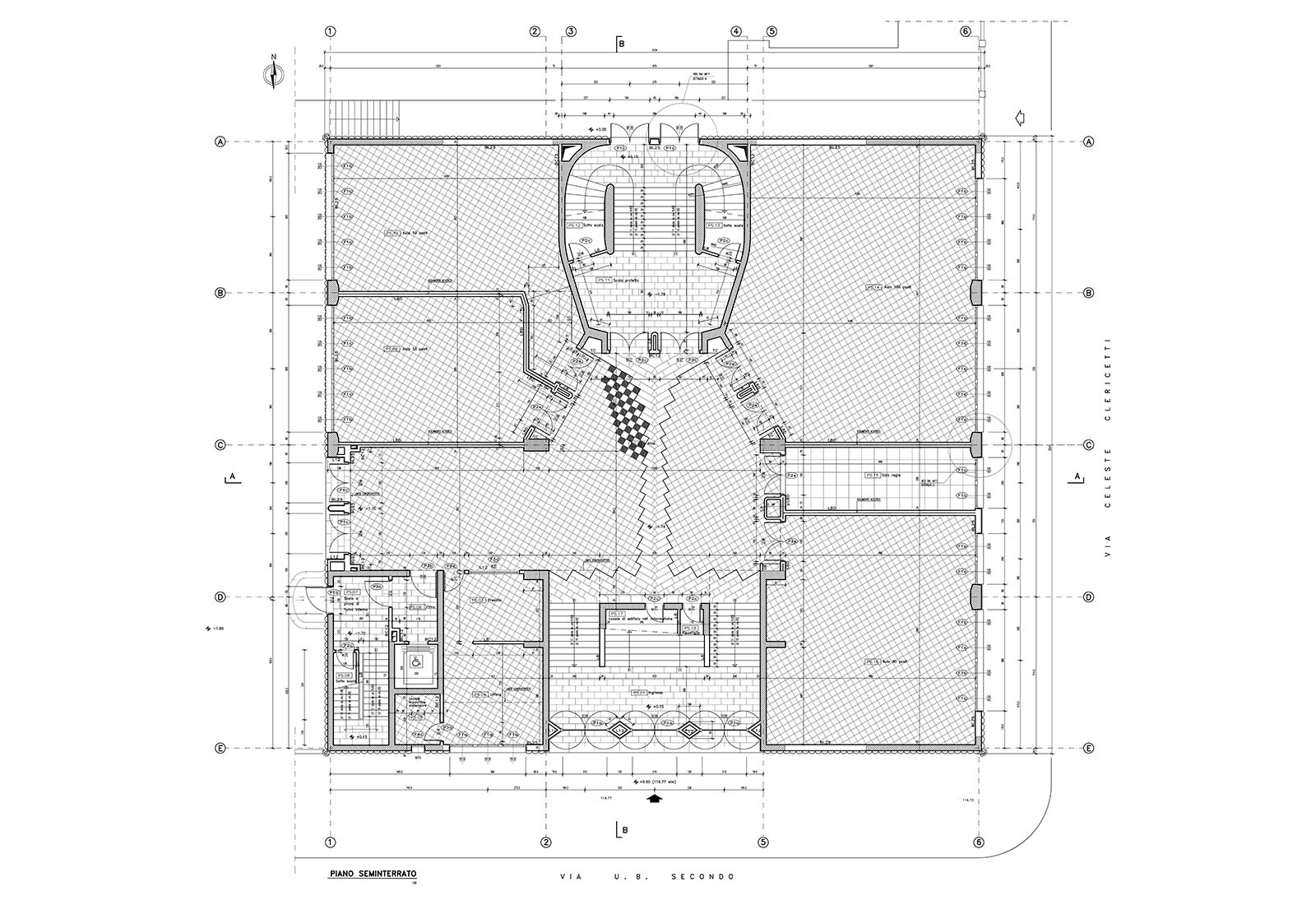 Edificio 25 Politecnico di Milano - Pianta piano seminterrato