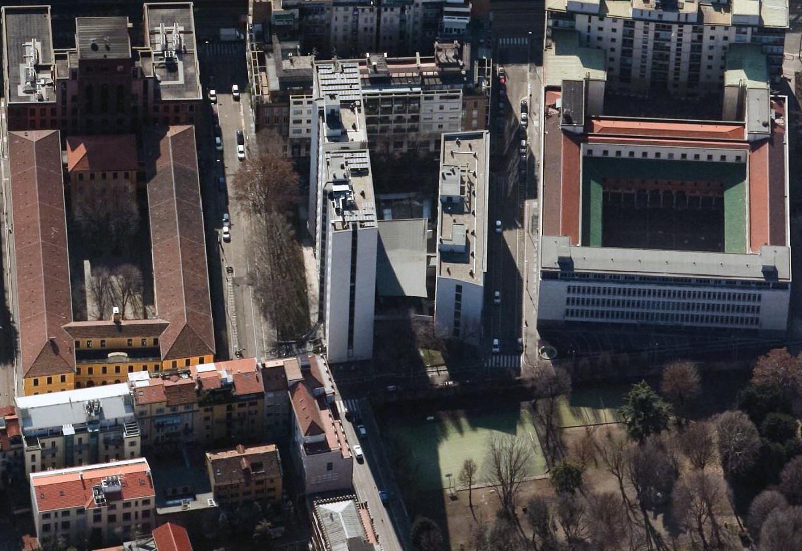 University residence in Corridoni street Milan - Aerial view