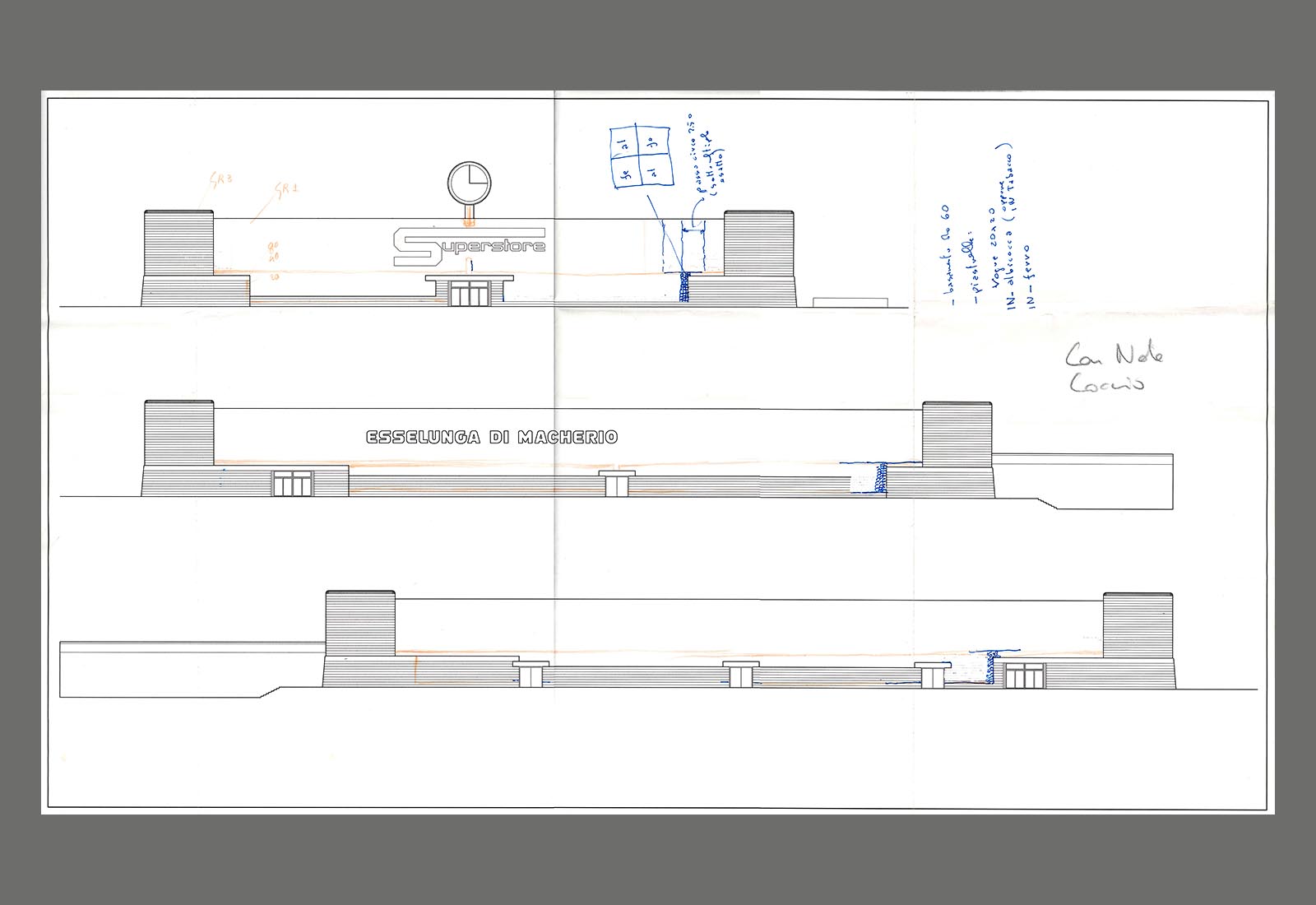 Esselunga mall Macherio - Design of the facades