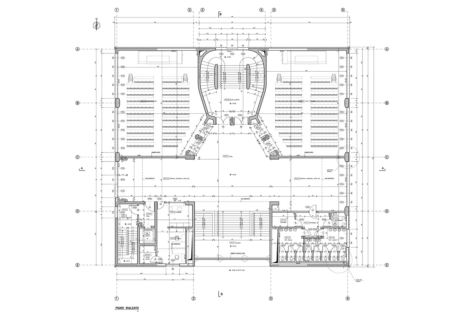 Edificio 25 Politecnico di Milano - Pianta arredata piano rialzato