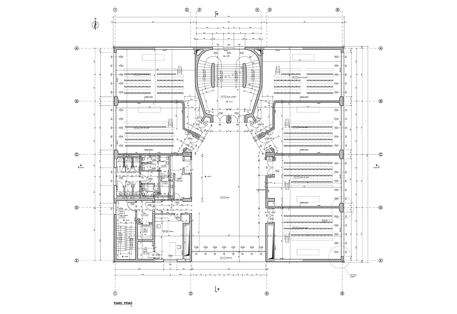 Building 25 Politecnico di Milano - First floor plan furnished