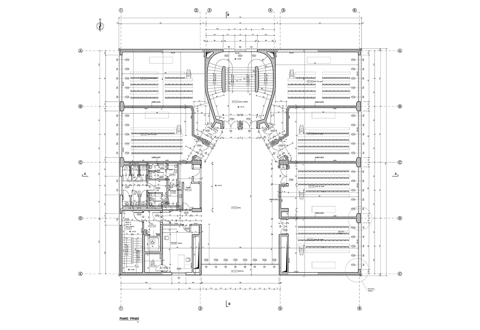 Edificio 25 Politecnico di Milano - Pianta arredata piano primo