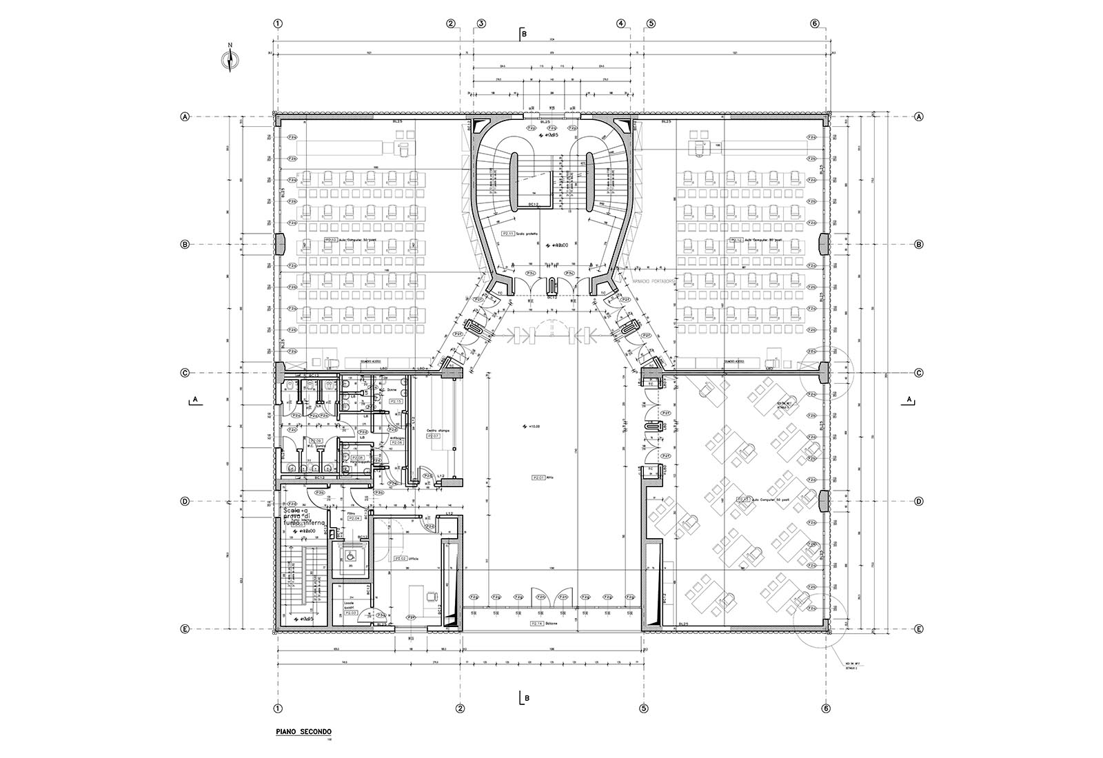 Building 25 Politecnico di Milano - Second floor plan furnished