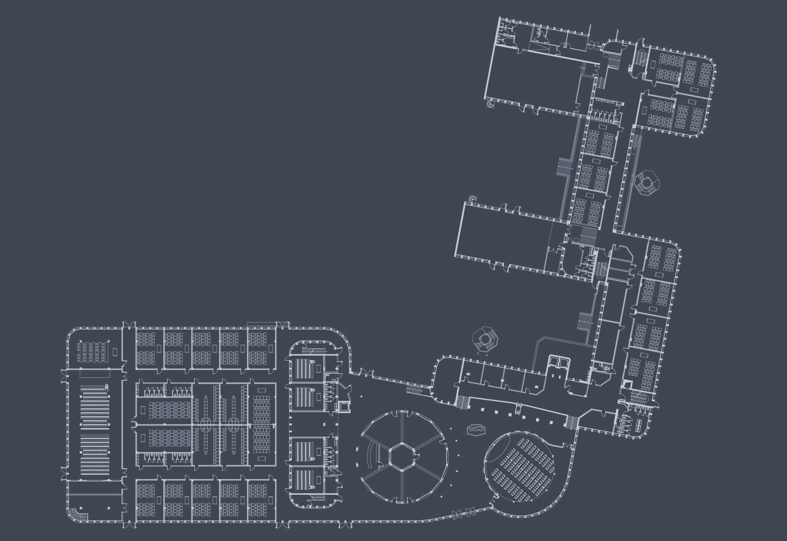 Manzoni school center in Milan - Furnishings plan of ground floor