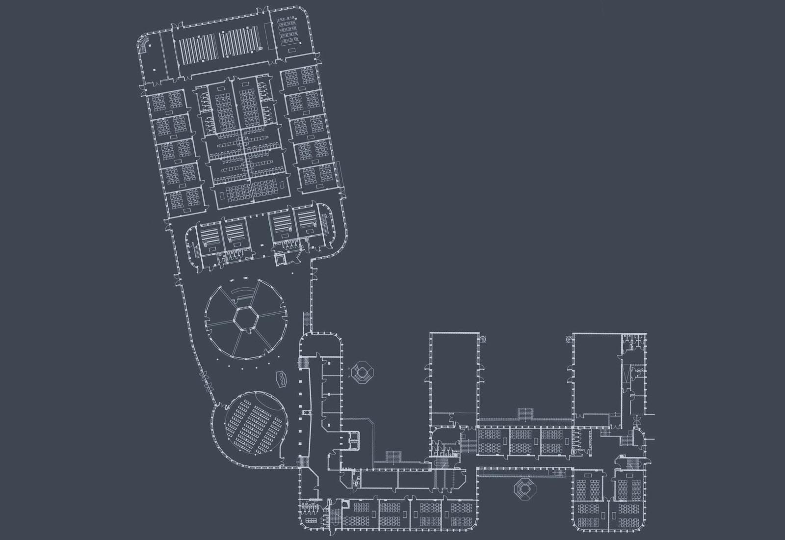 Manzoni school center in Milan - Plan of the school ensemble