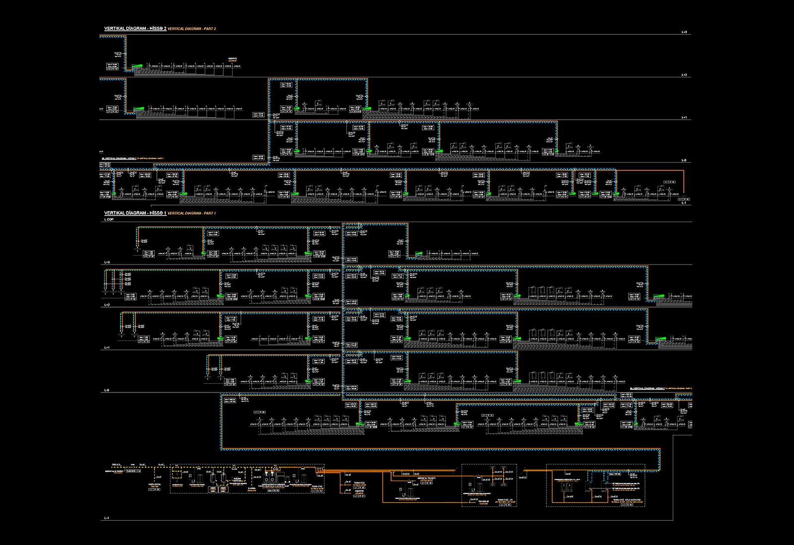 Sadko Baku - Schema verticale impianto idrico sanitario