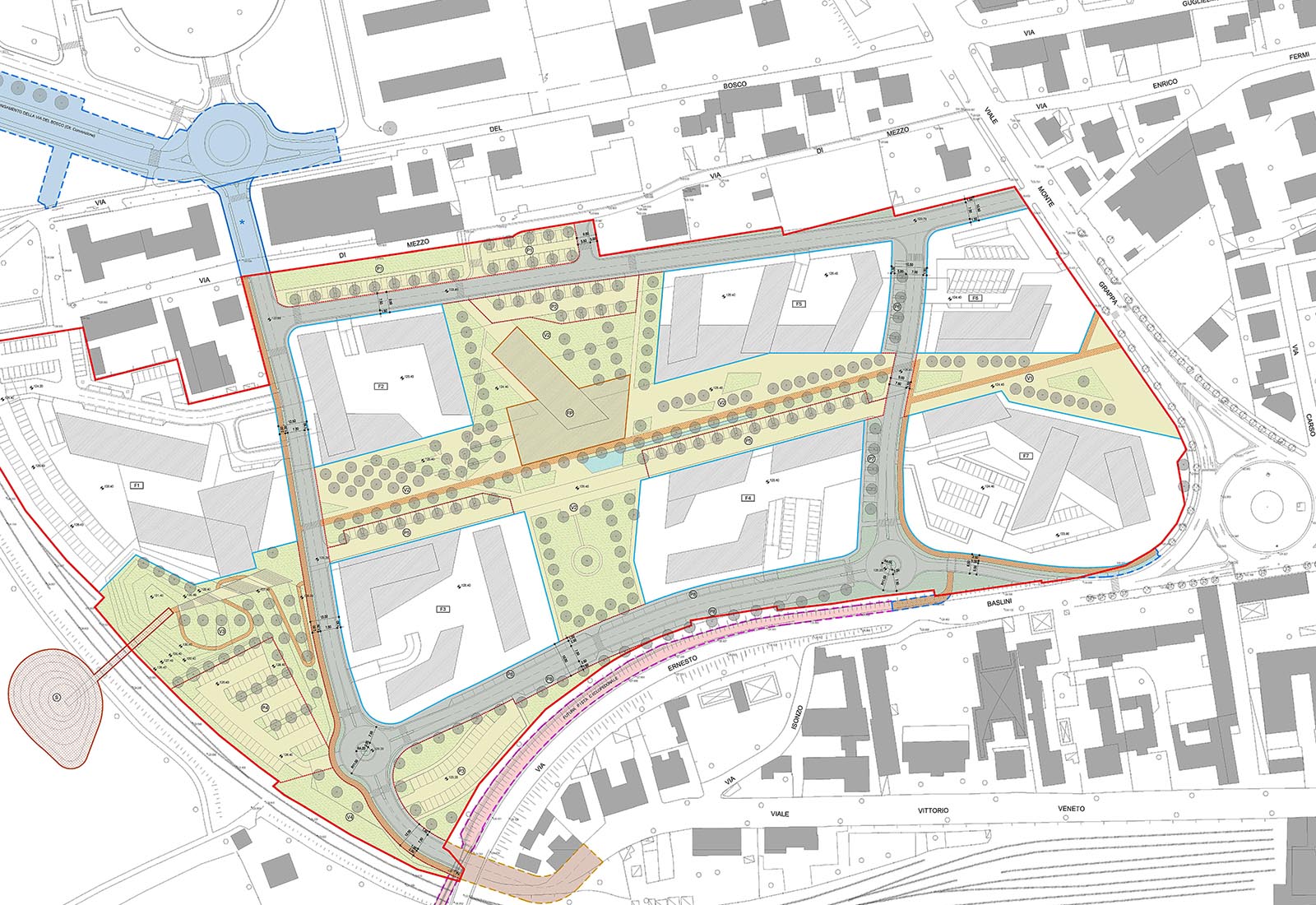 Urbanization works Baslini area Treviglio - Project plan of viability