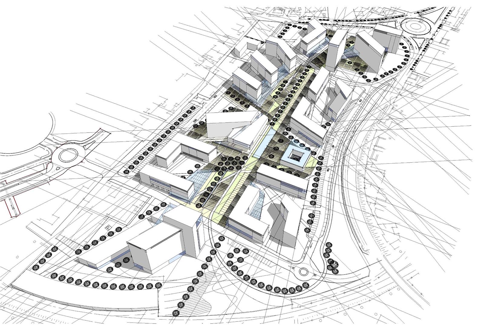 Urbanization works Baslini area Treviglio - Perspective view