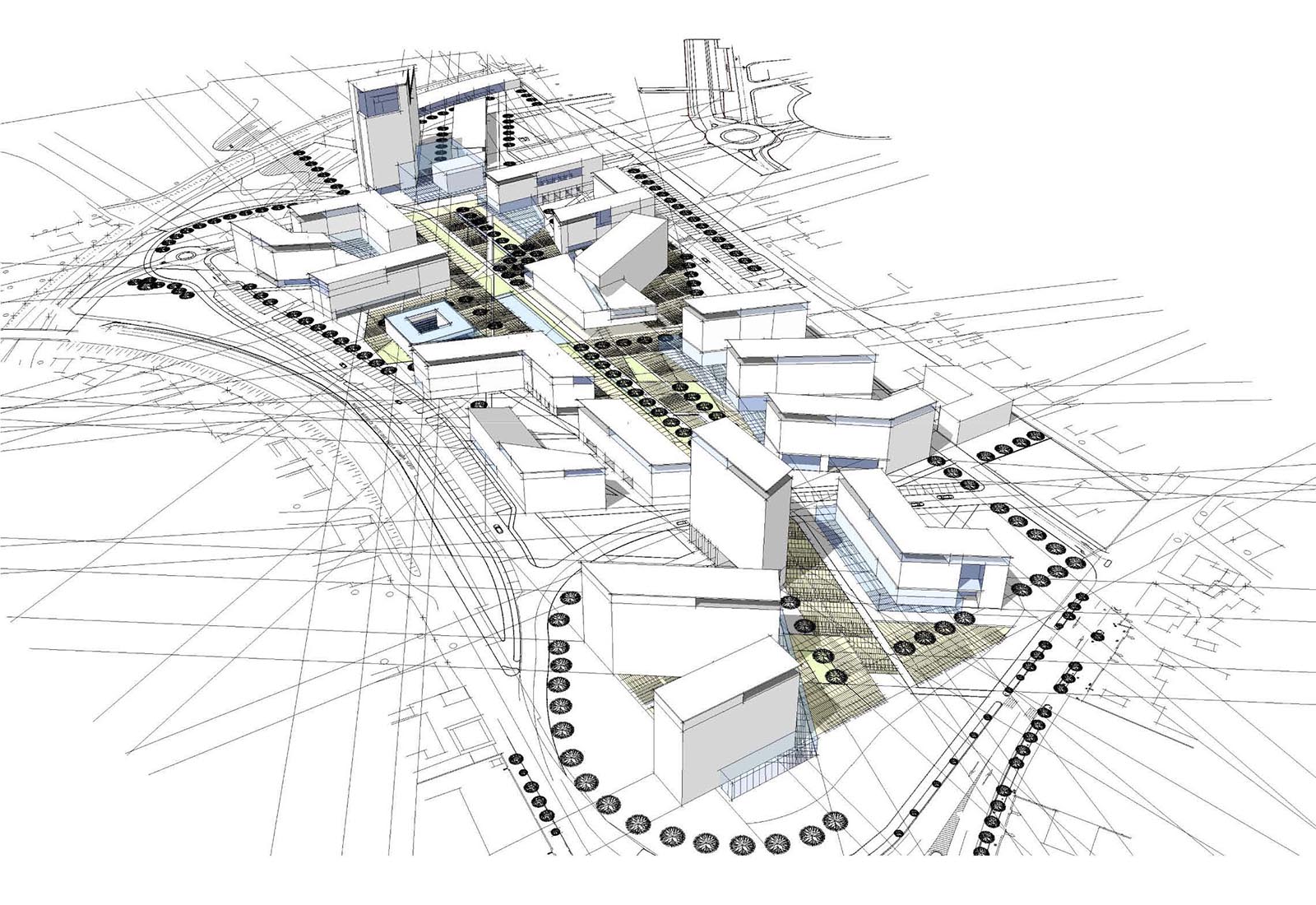 Urbanization works Baslini area Treviglio - Perspective view