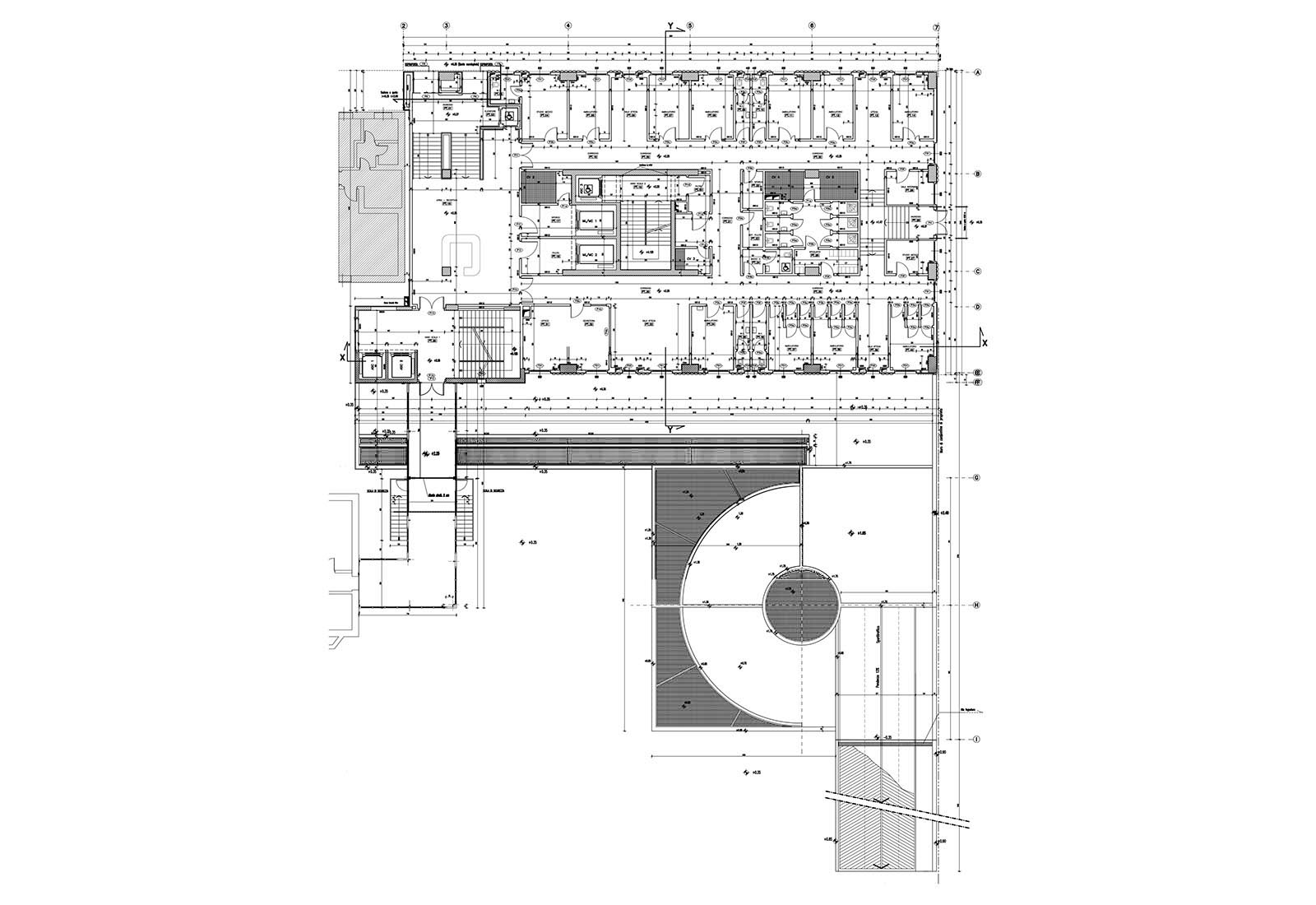 Besta hospital in Milan - Raised floor plan