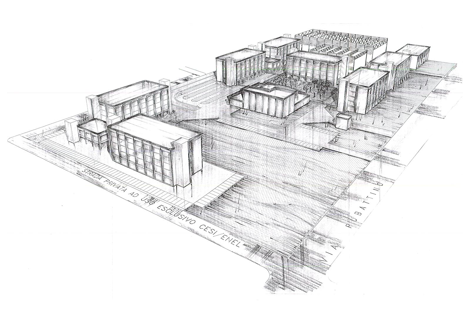 ENEL research center in Milan - Perspective view