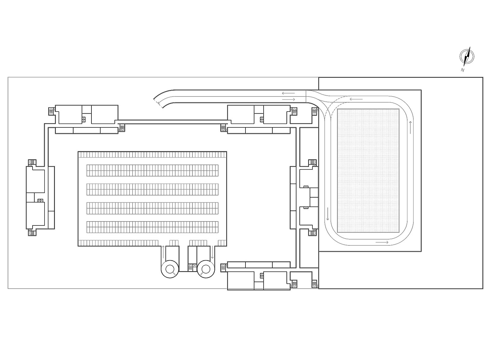 ENEL research center in Milan - Basement floor plan