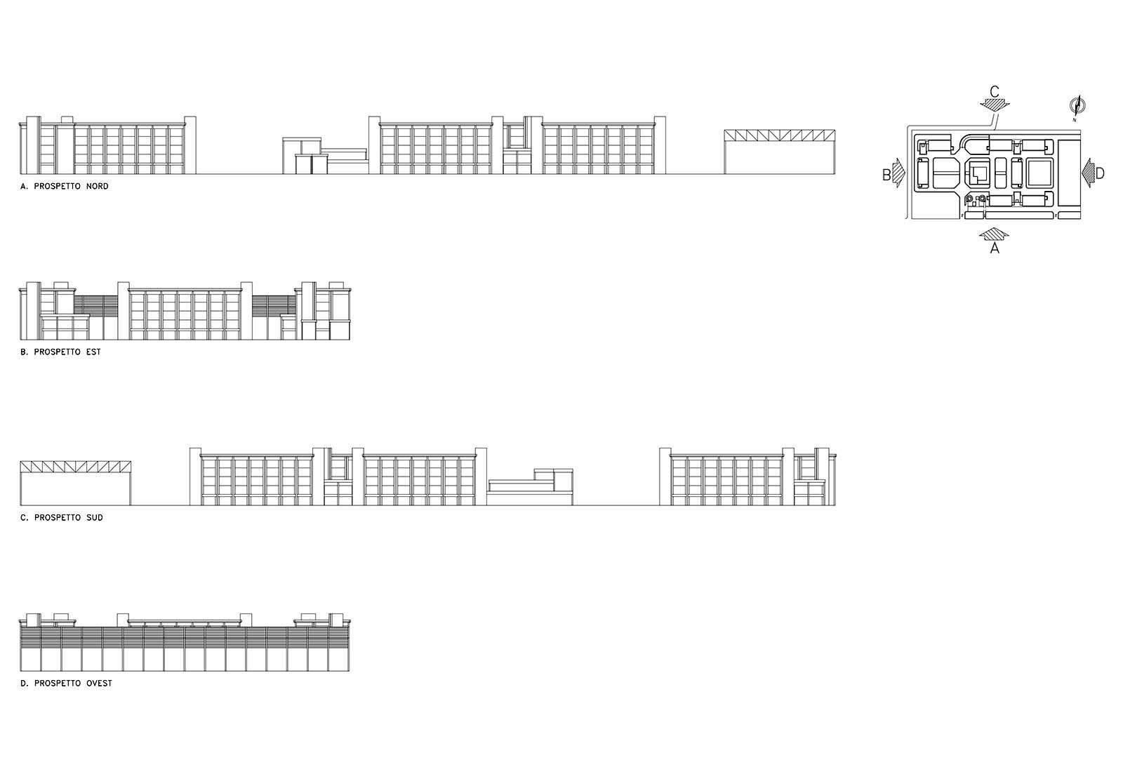 ENEL research center in Milan - Elevations