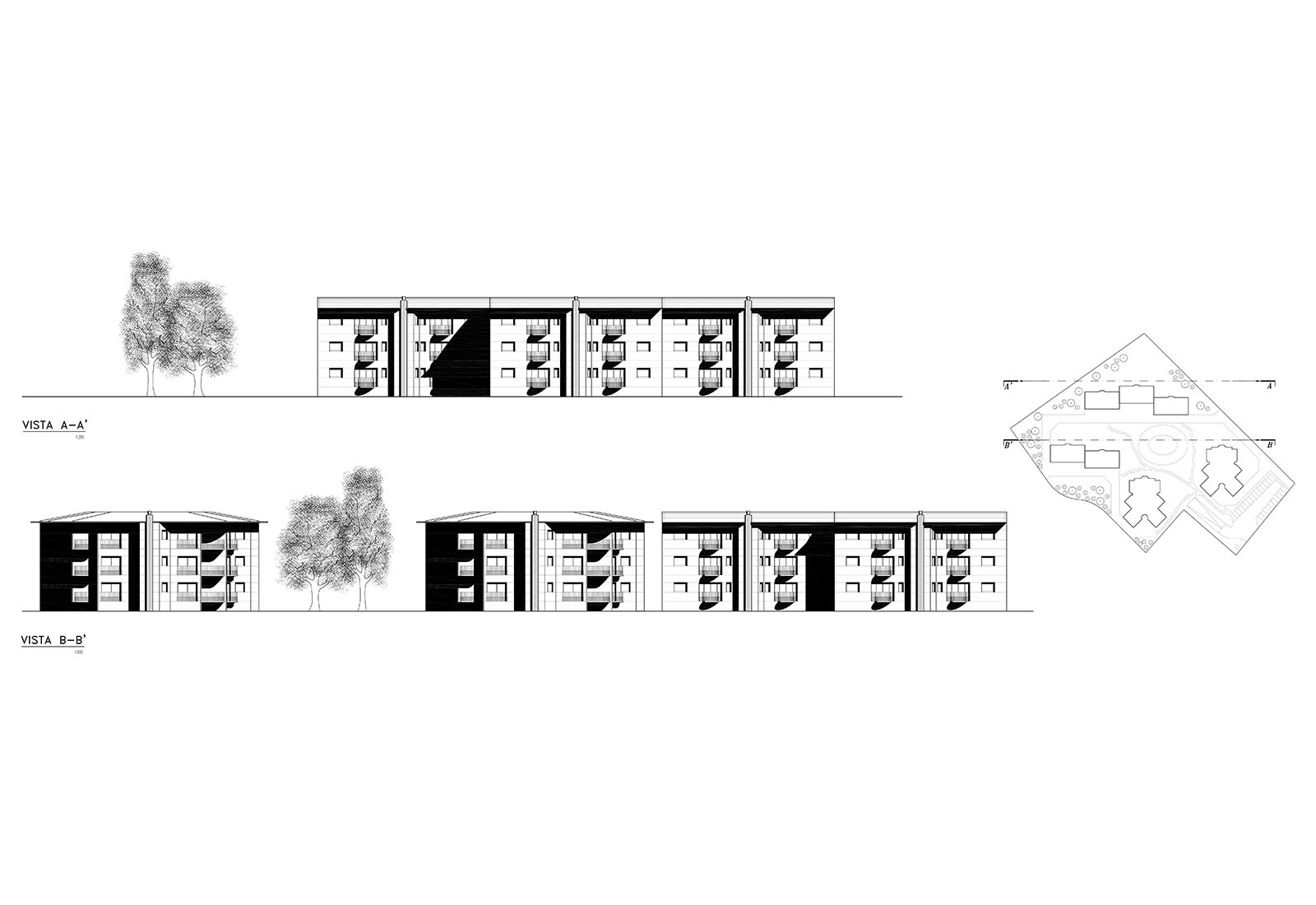 Residential ensemble in Macherio - Elevations