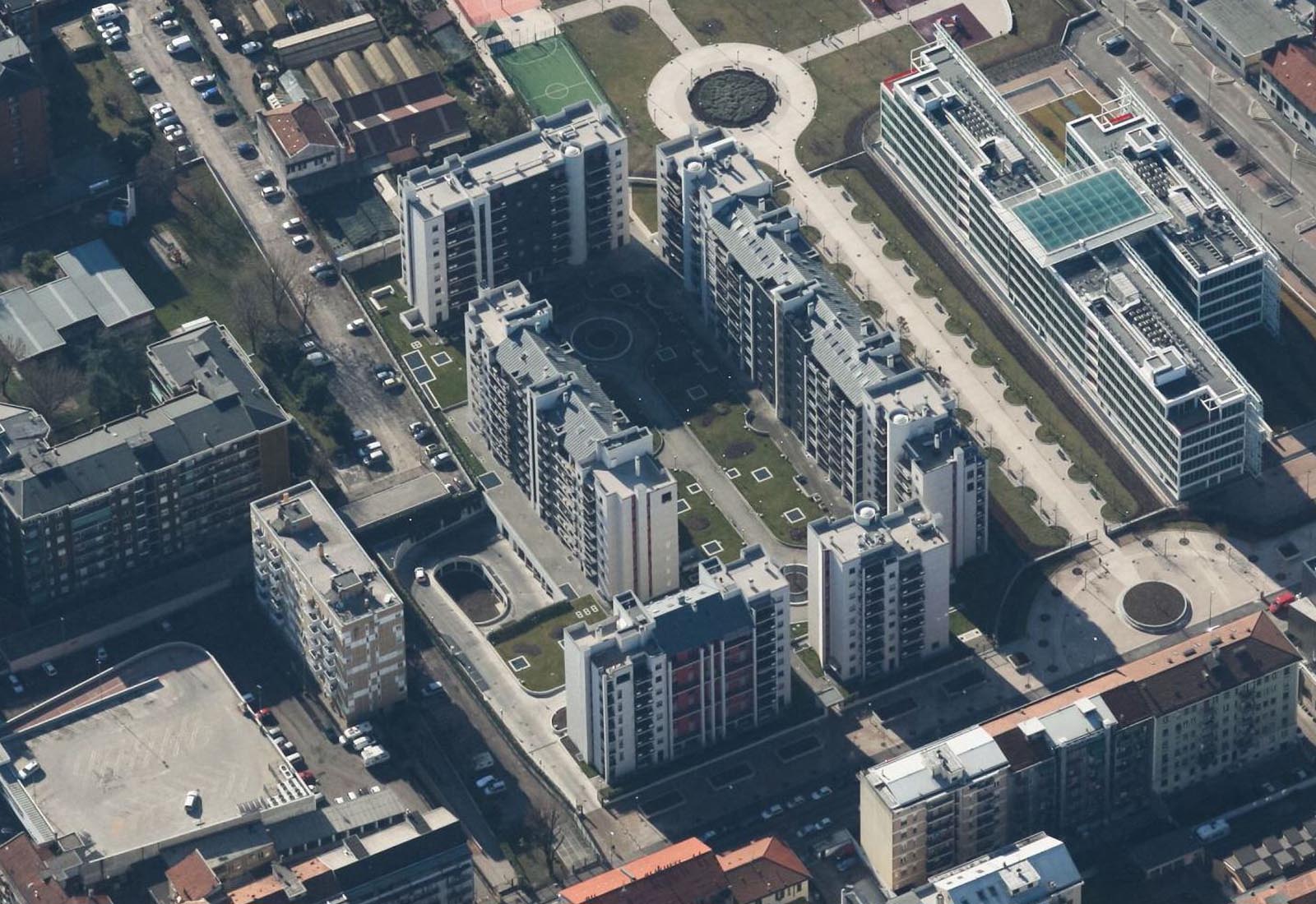 Residential ensemble Grazioli in Milan - Aerial view