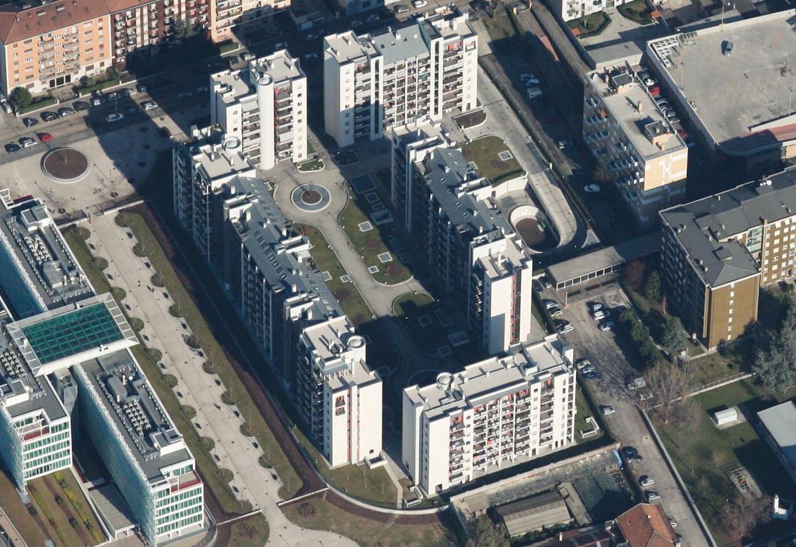 Residential ensemble Grazioli in Milan - Aerial view