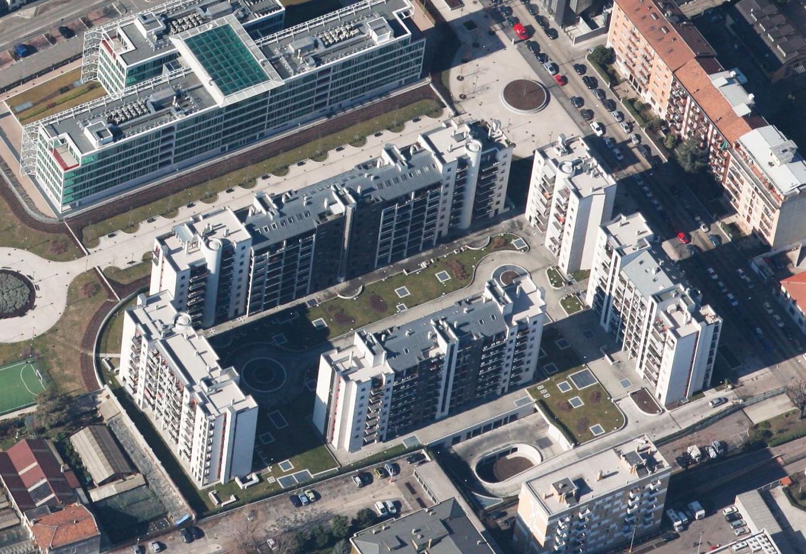 Residential ensemble Grazioli in Milan - Aerial view