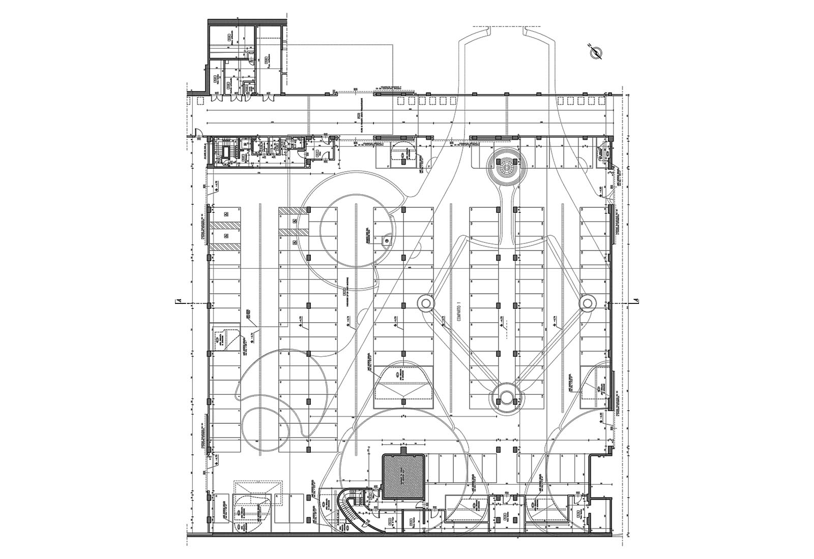 Autorimessa piazza VVF - Planimetria di progetto