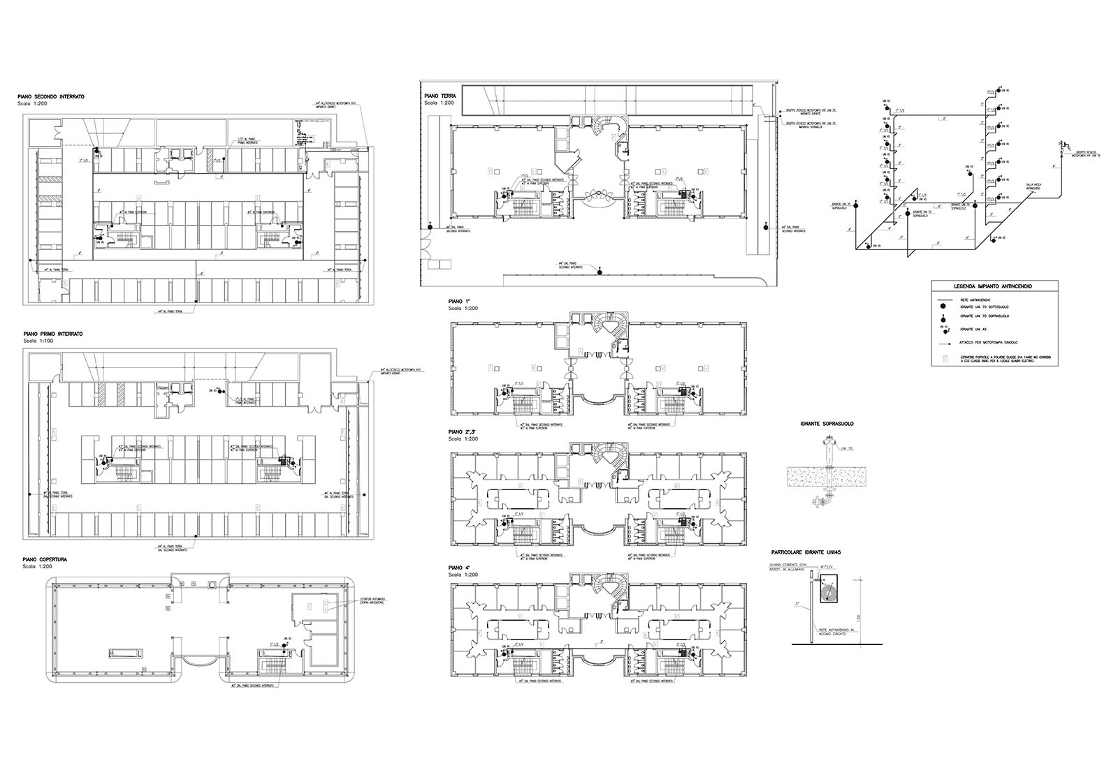 Edificio 22 Politecnico di Milano - Schema impianto idranti