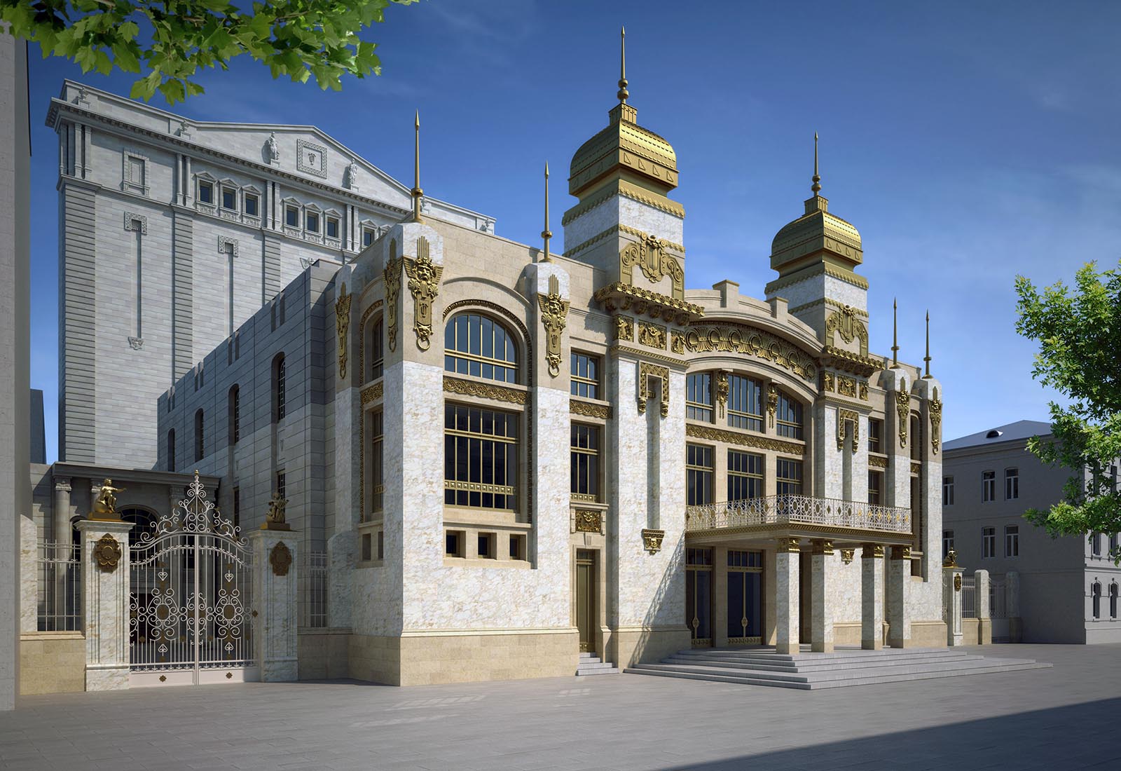 Baku Opera and Ballet Theatre - Vista da sud ovest