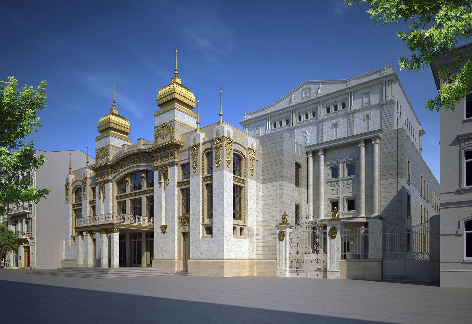 Baku Opera and Ballet Theatre - Vista da sud est