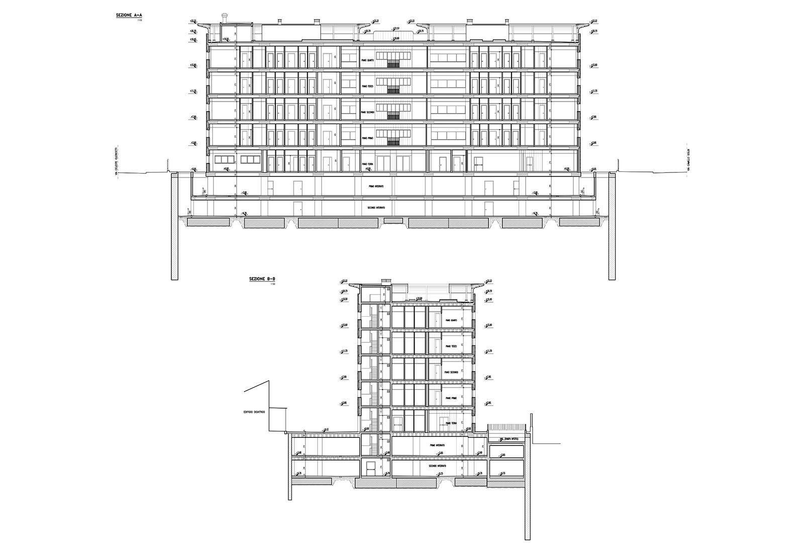 Building 22 Politecnico di Milano - Sections