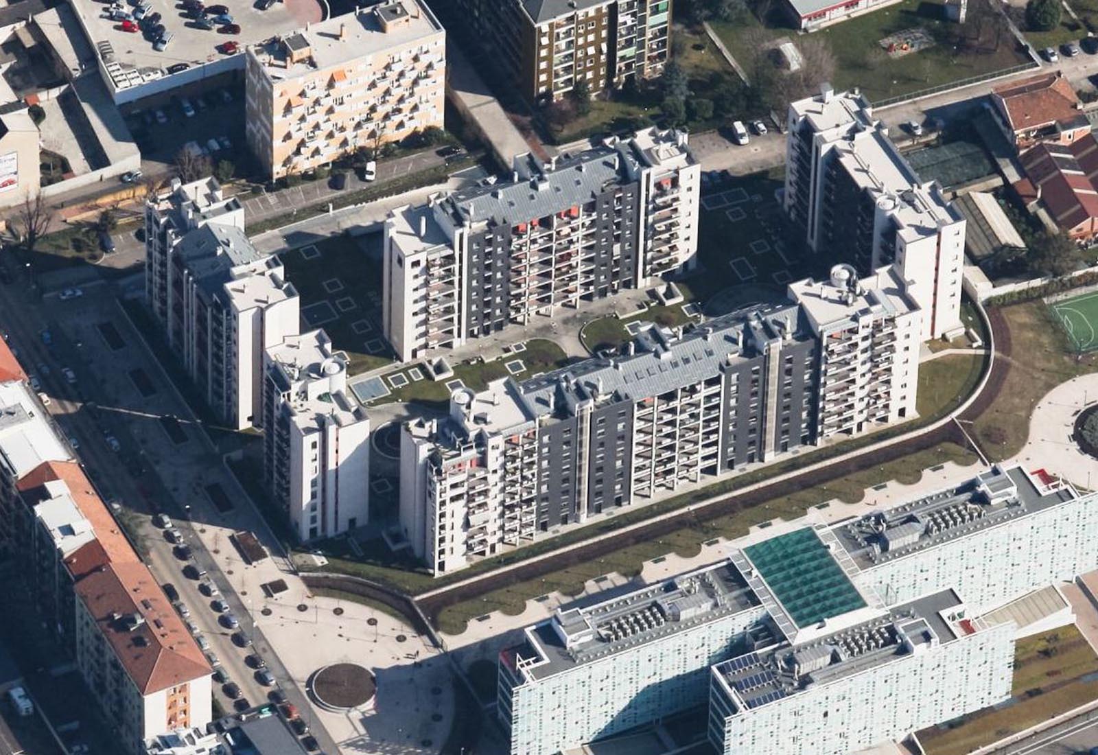 Residential ensemble Grazioli in Milan - Aerial view