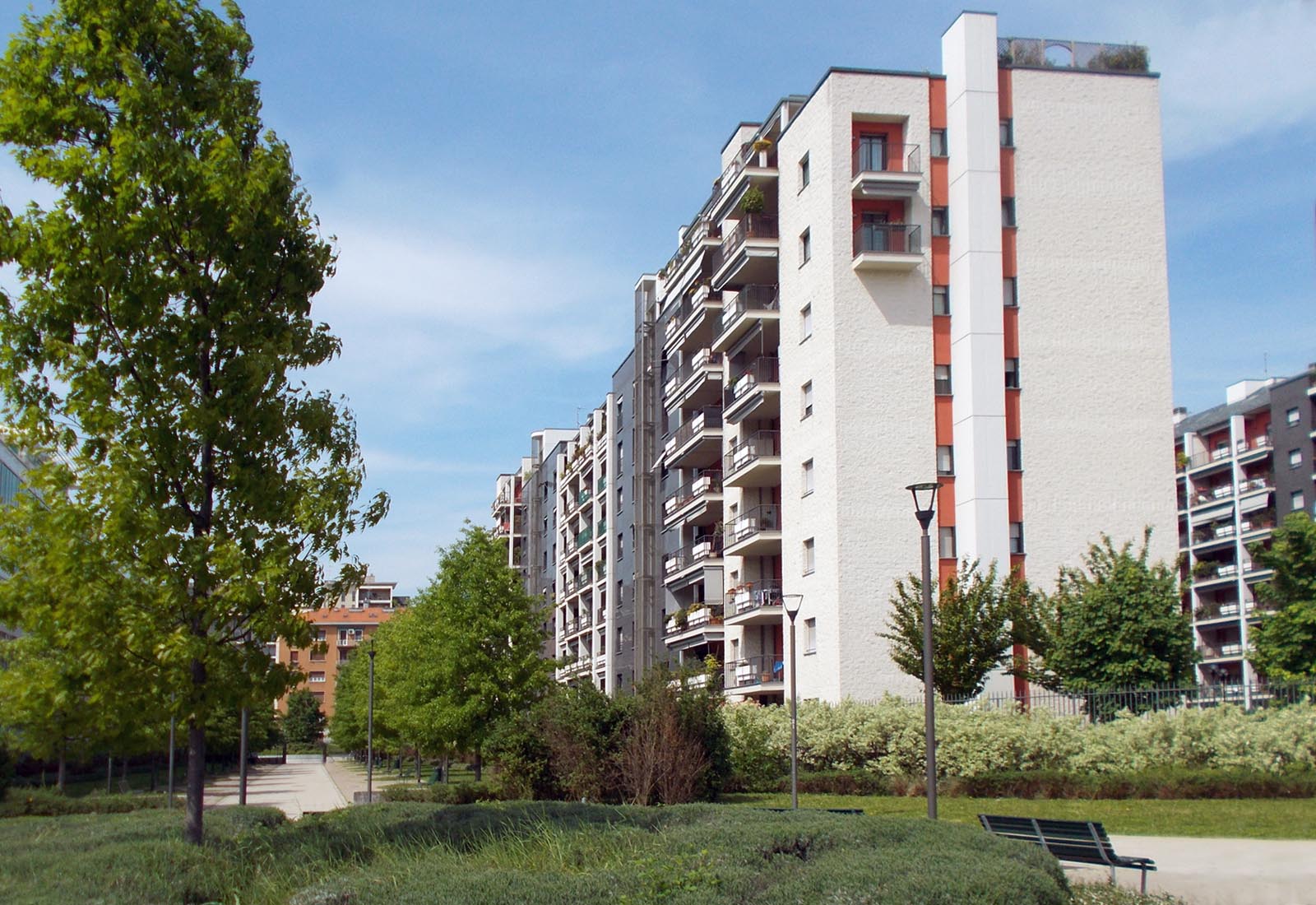 Residential ensemble Grazioli in Milan - View from the park