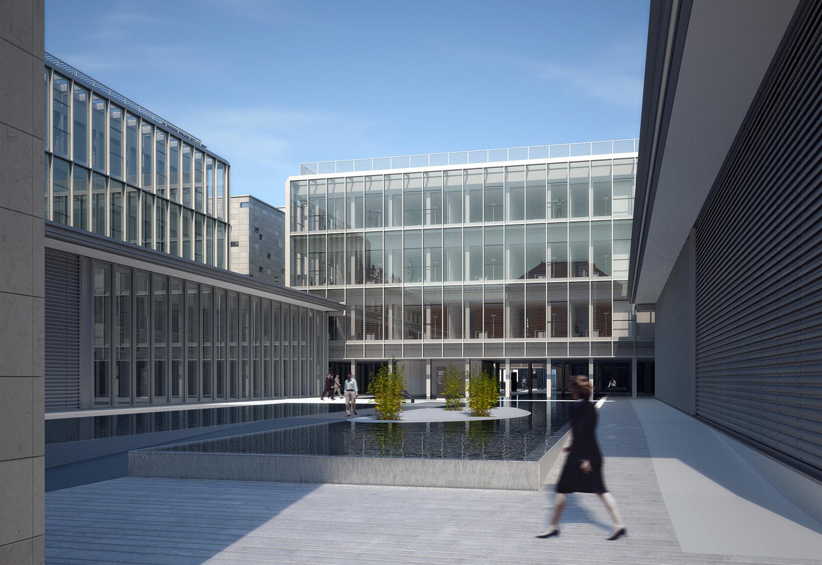 New courthouse in Trento - View of the courtyard east side