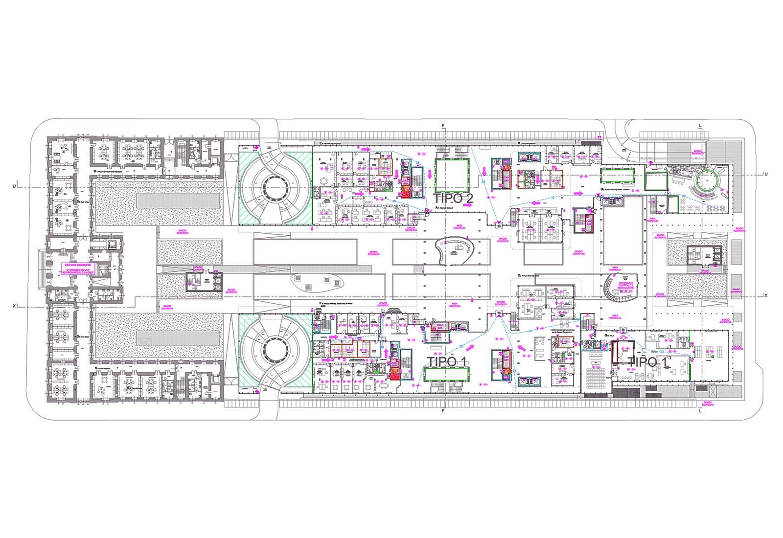 New courthouse in Trento - Fire protection ground floor plan