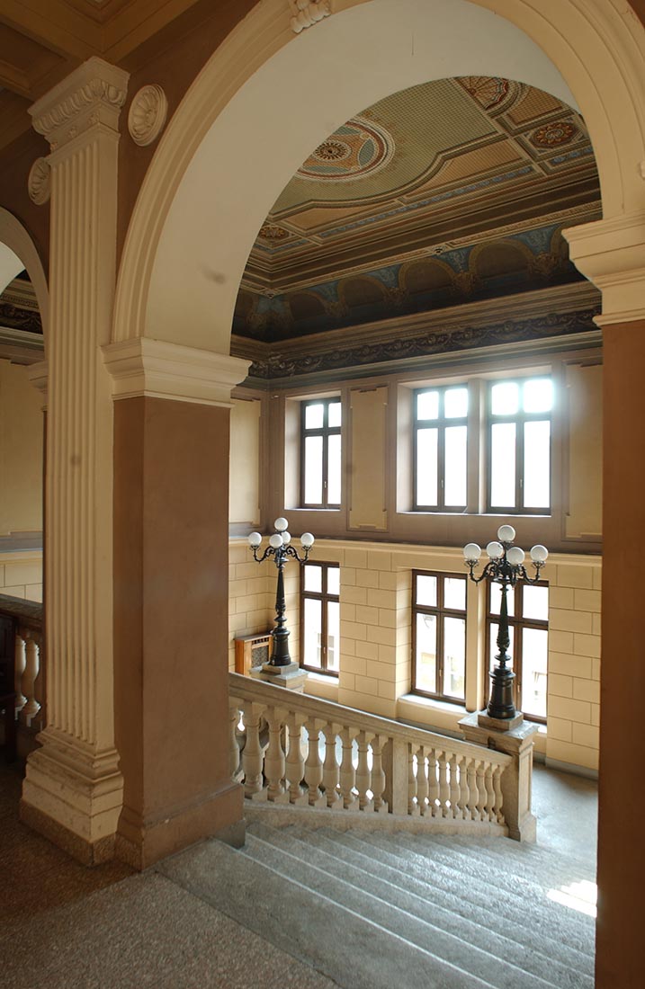 New courthouse in Trento - The stairwell of the building being restored