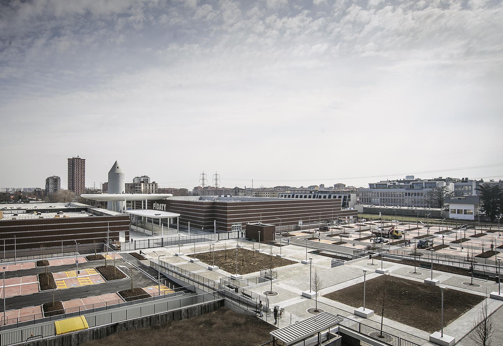 Square and parking lots in Adriano area Milan - View