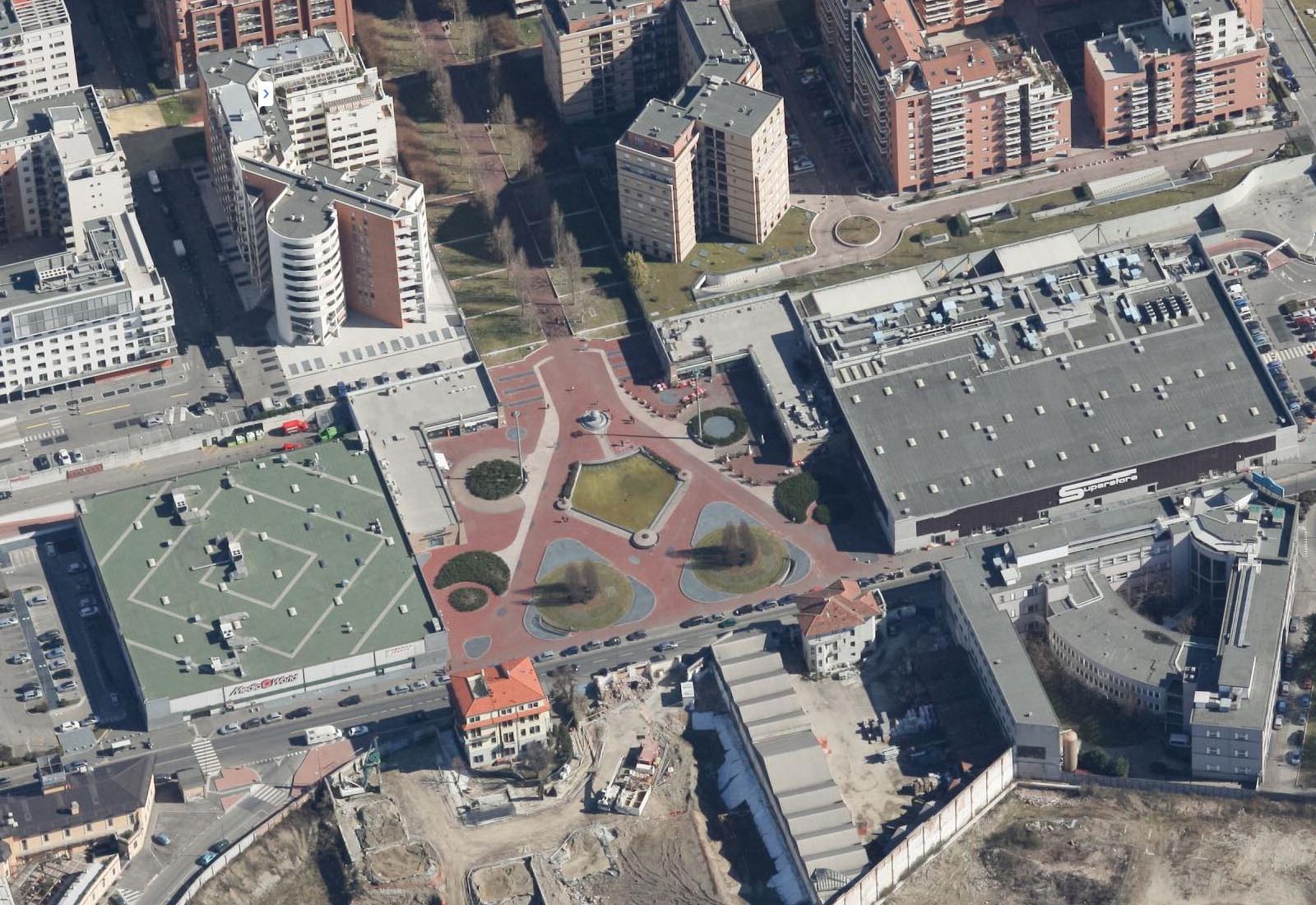 Underground garage in vigili del fuoco square Milan - Aerial view