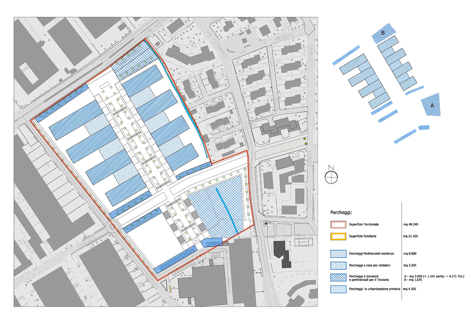 Residential buildings Fizzonasco - Parking areas