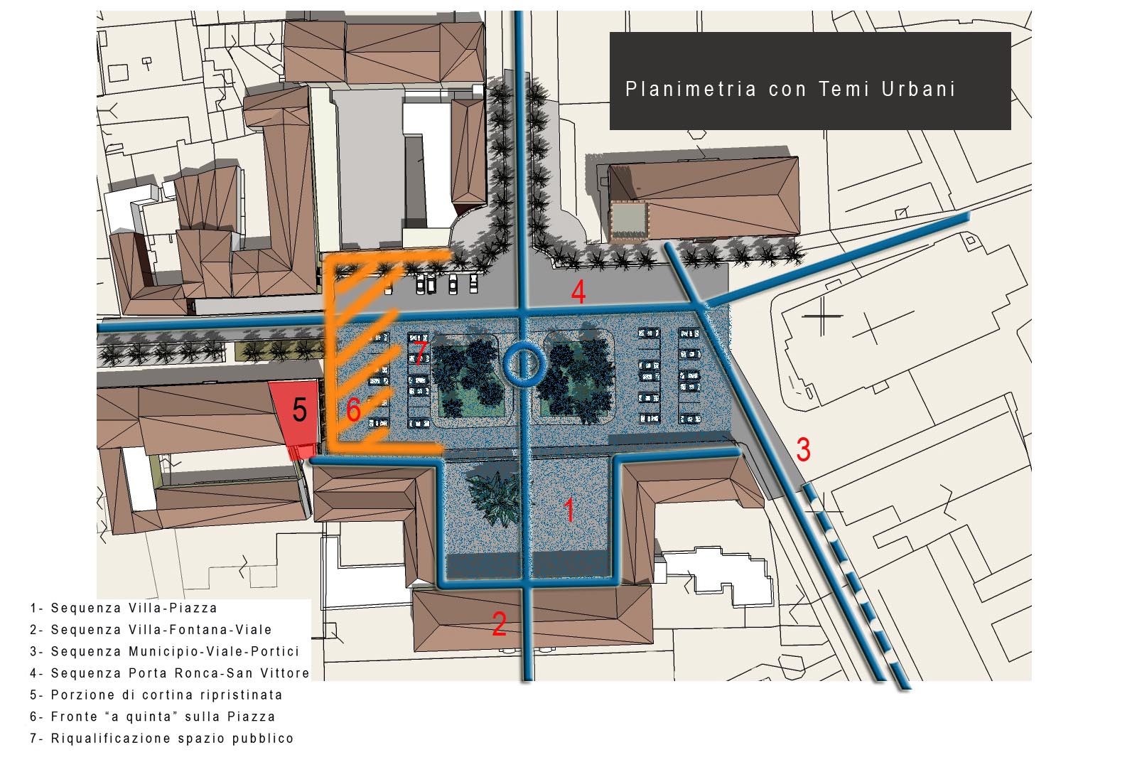 Corte dei conigli a Rho - Planimetria con temi urbani