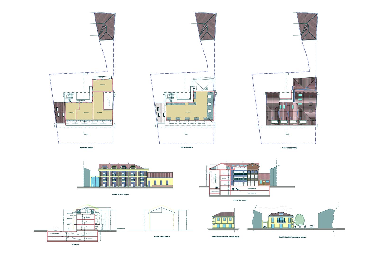 Corte dei conigli a Rho - Stato di progetto dell'edificato