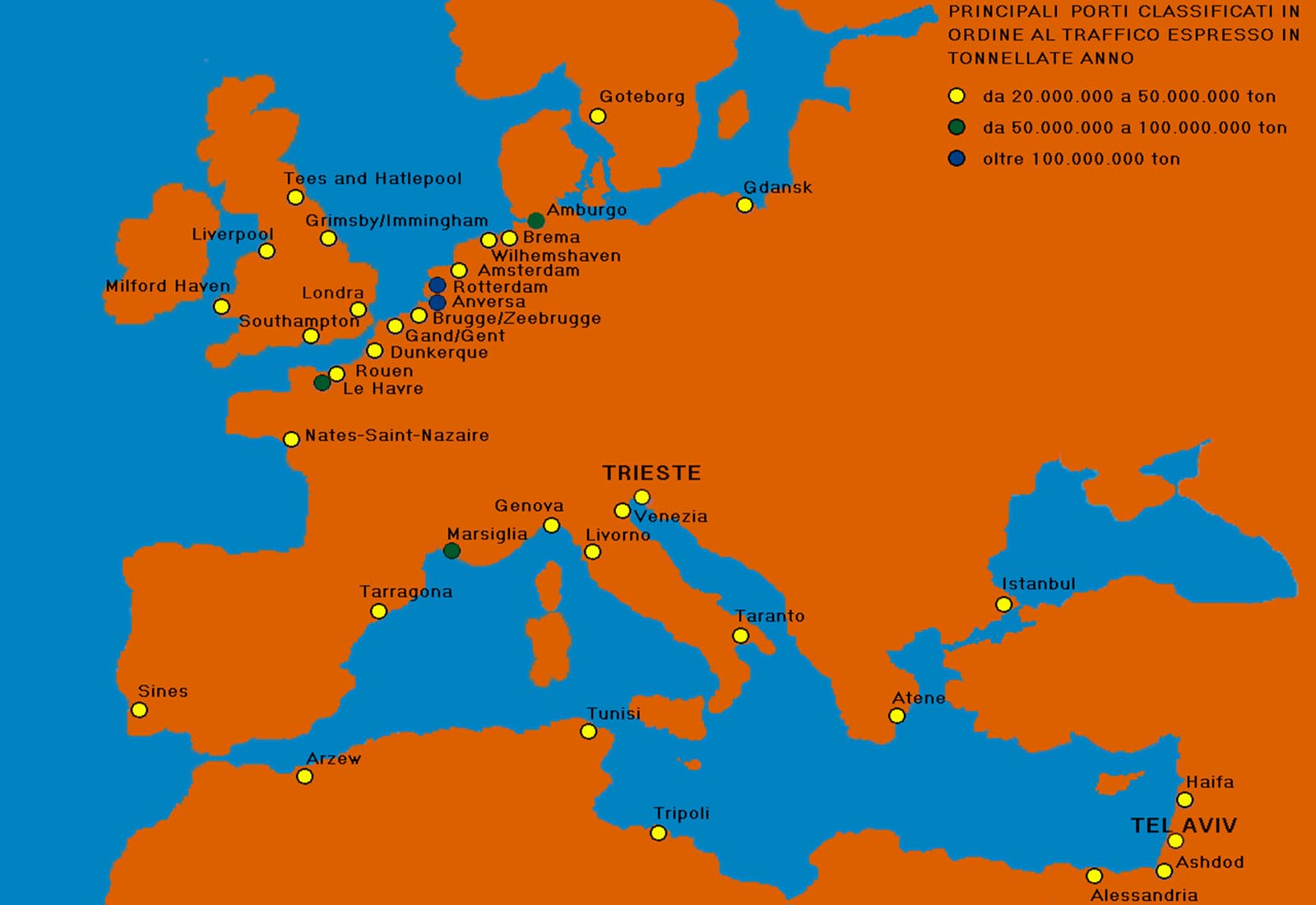 Development of the Trieste area - Classification of ports by tonnage