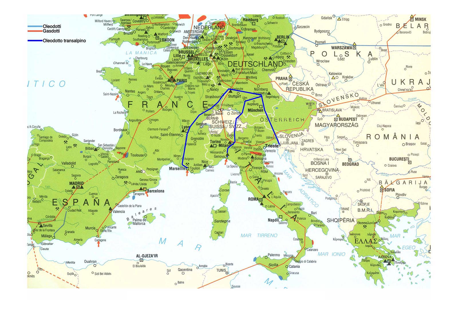 Valorizzazione area triestina - Le reti di oleodotto