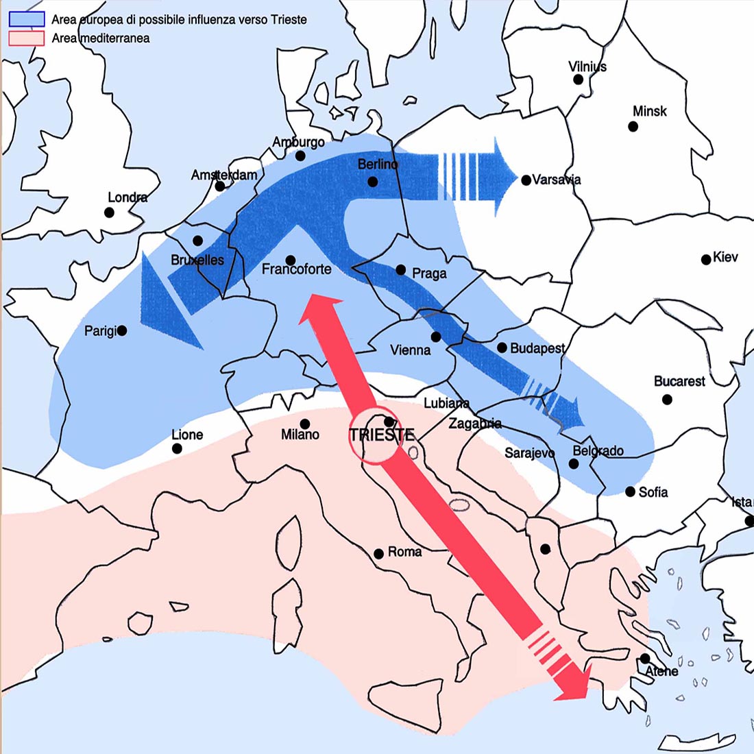 Development of the Trieste area - The tendential role of Trieste