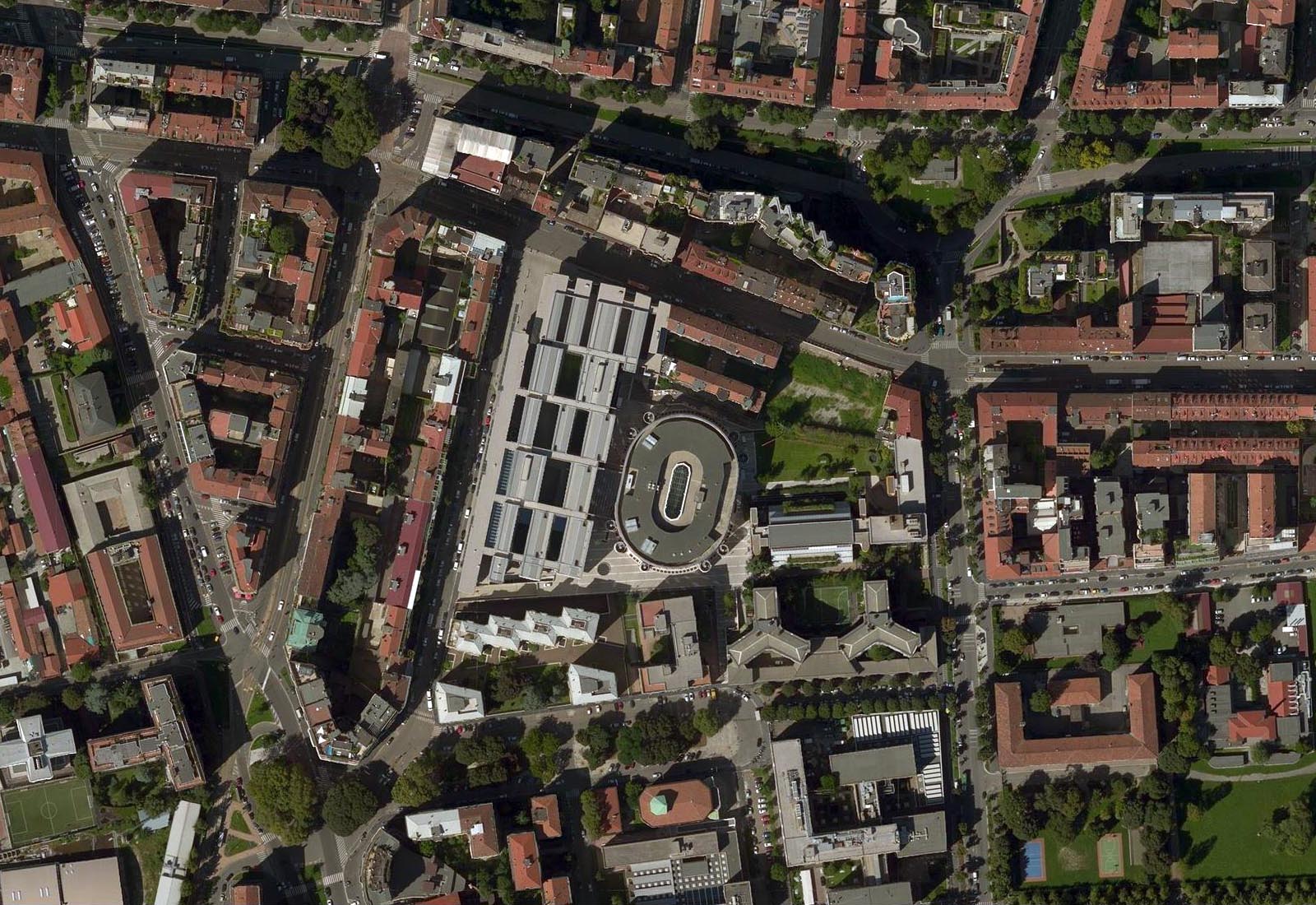 Bocconi university expansion impact - Zenithal aerial view of the Bocconi area