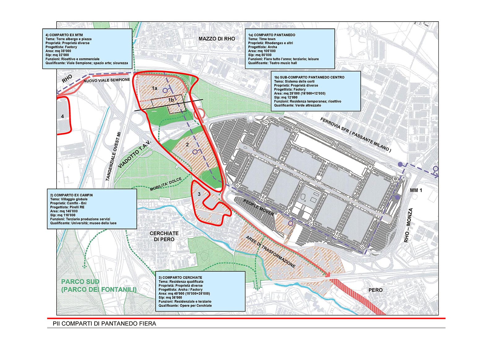 Pantanedo Cerchiate district - The urban plans of the Pantanedo Fiera district