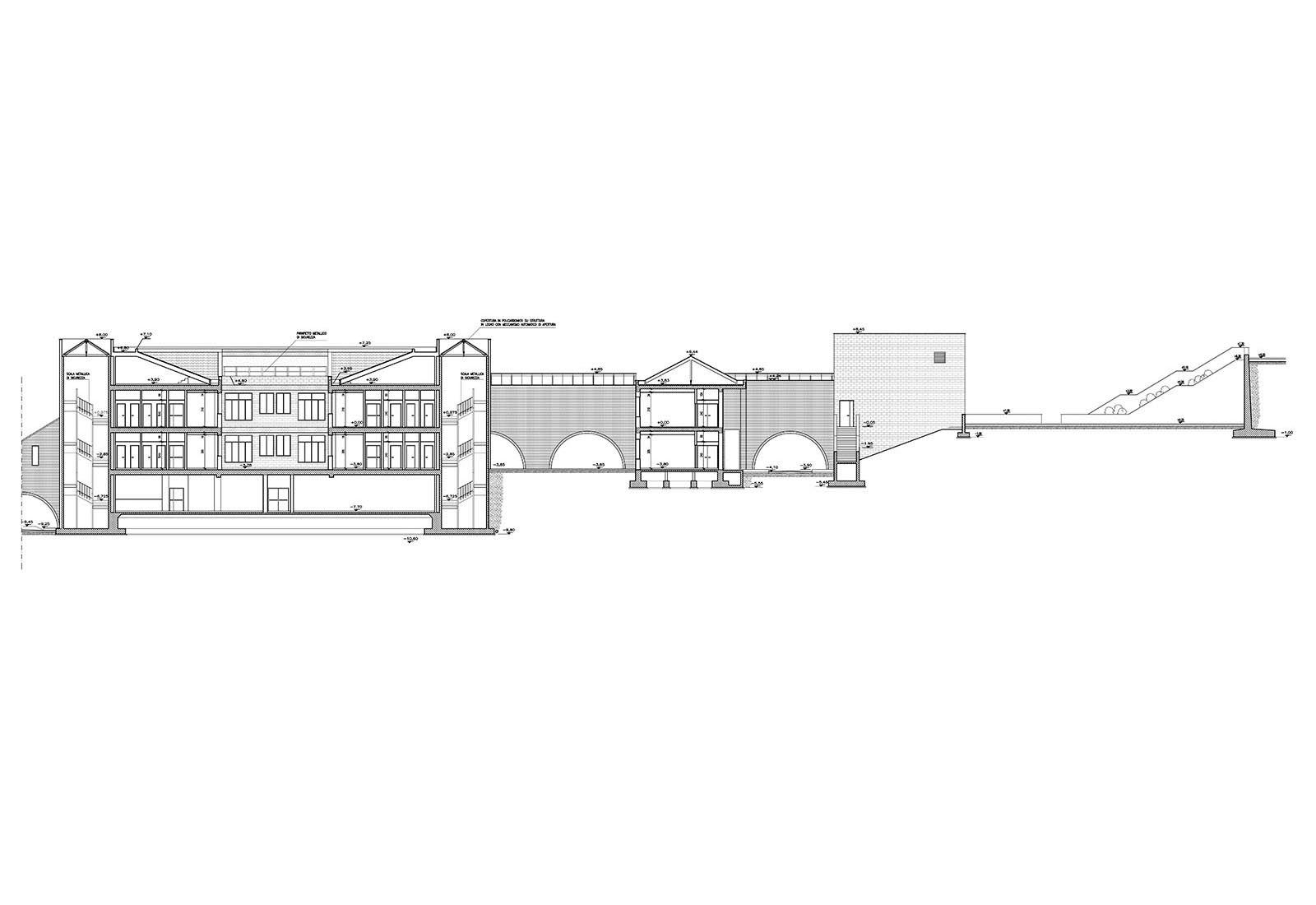 Faculty of Veterinary in Camerino - Sections of buildings A, B and C