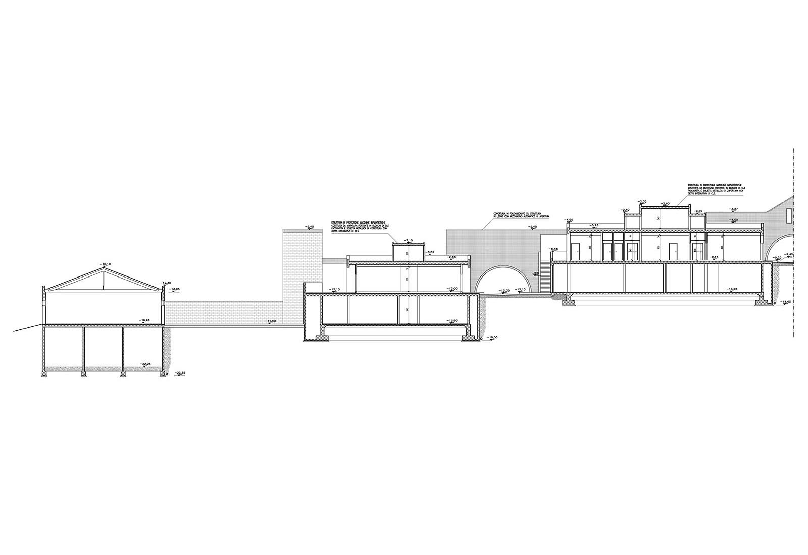 Faculty of Veterinary in Camerino - Sections of buildings D, E and F