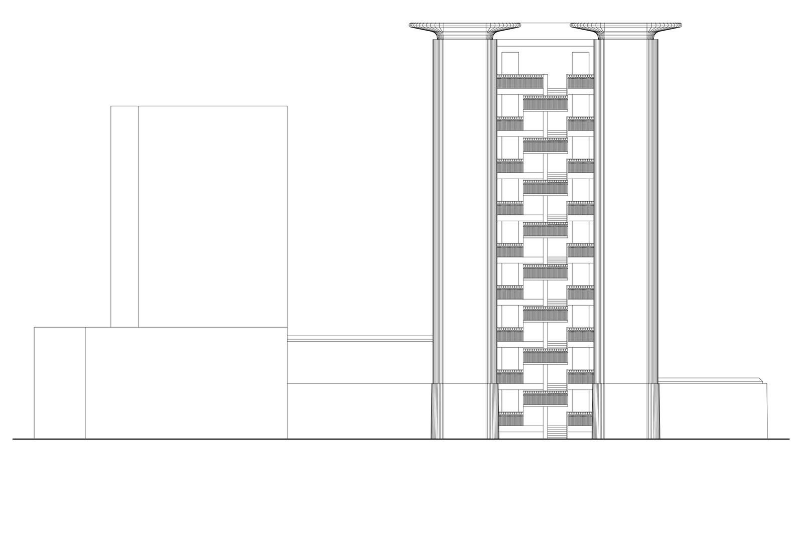 Galliera hospital NEP building Genoa - North East elevation