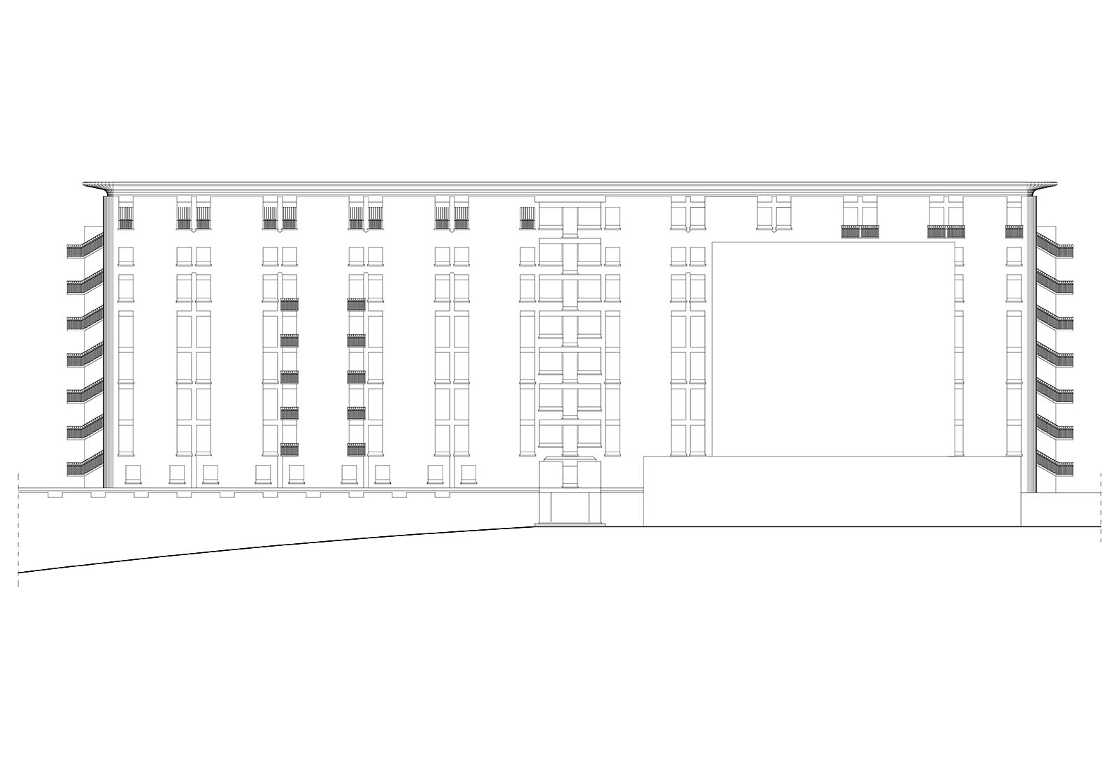 Galliera hospital NEP building Genoa - South East Elevation