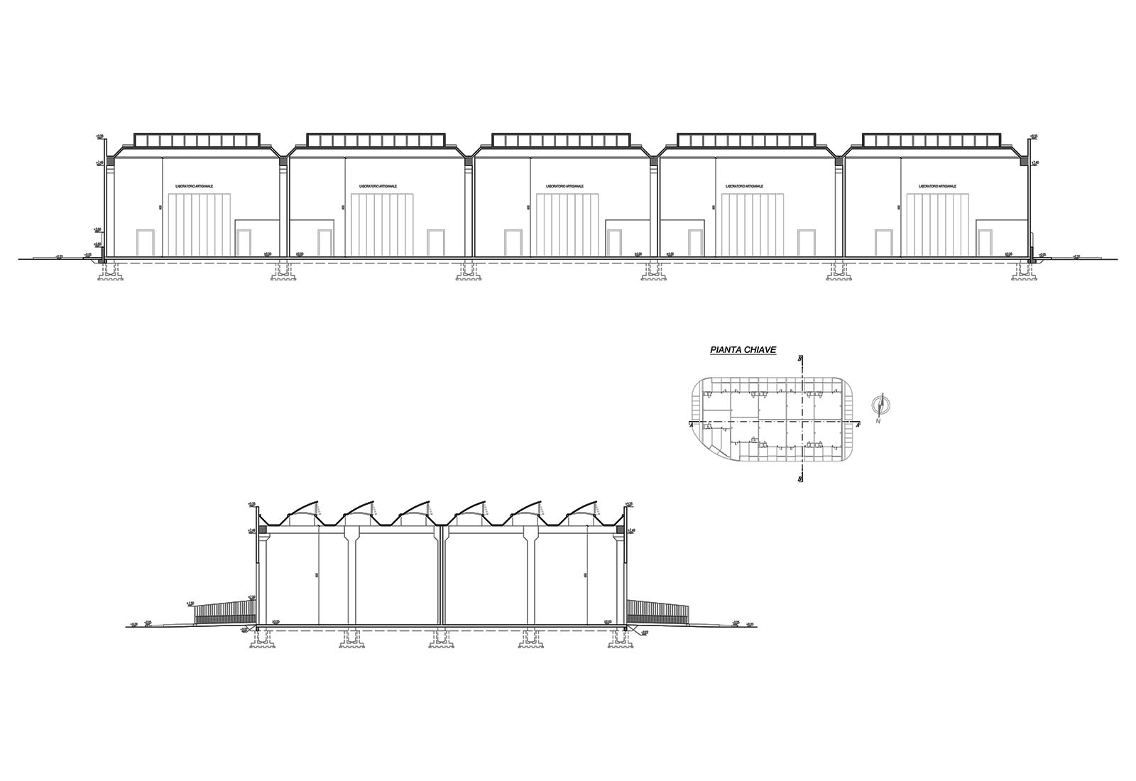 Crafts buildings in Macherio - First block sections